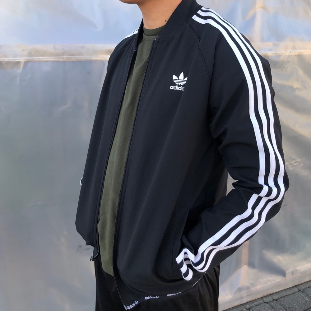 Black Adidas Zip Up Jacket